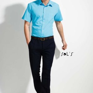 Camisa Popelín Hombre Manga Corta SOLS BRISTOL