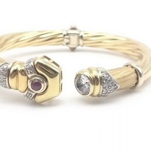 Pulsera Aro/Brazalete en oro bicolor de 18 kilates  Ref 333