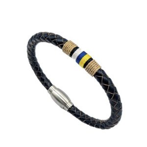 “TINDAYA” pulsera cuero con bandera canaria