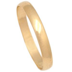 Alianza oro amarillo 18 Kt. media caña 3 mm. Brillo.