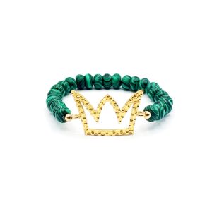 Brazalete Bombón Oro Malaquita