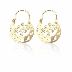 «VENTOLERA» argollas canarias plata con baño de oro