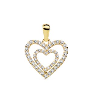 Colgante Corazon Doble Circonitas