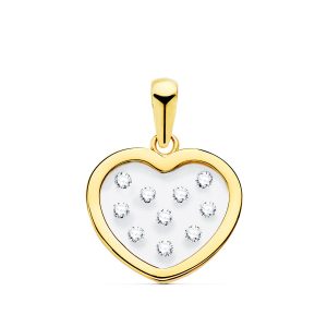 Colgante Oro Corazon Transparente con Circonitas