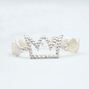 Pulsera Corona Grace Bombón Perlas
