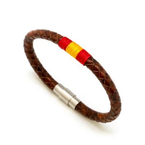“TIERRA” pulsera cuero bandera España