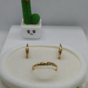 Jgo. Pendientes y Sortija Oro Amarillo 1ª Comunión.  1-26