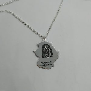 COLGANTE PLATA MAPA EXTREMADURA / VIRGEN DE LOS ÁNGELES (Fuentes de León)