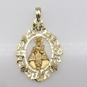 Medalla de la Virgen de Guadalupe de Cáceres en oro de 18 ktes  Ref MVGP100