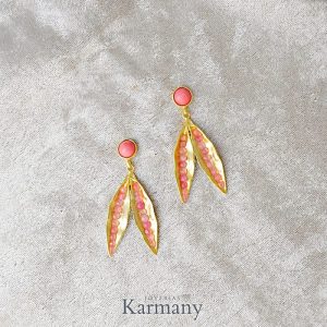 Pendientes Haba Coral