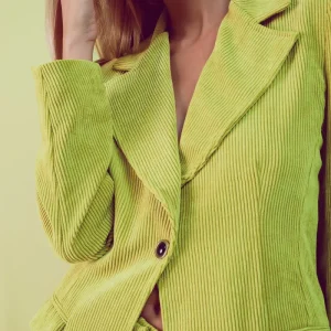 Americana con botones de estilo vintage de pana en lima