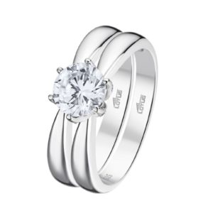 Anillo doble solitario.