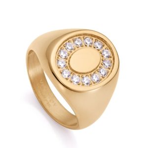Anillo Viceroy Chic dorado ovalado.