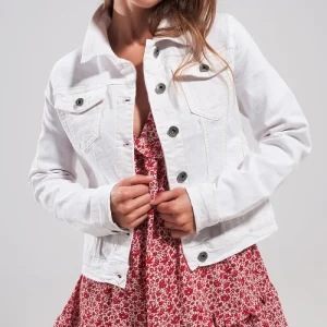 Chaqueta vaquera de corte slim en color blanco