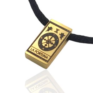 COLGANTE TAROT LA FORTUNA DORADO