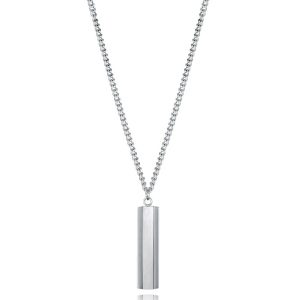 Collar de hombre de acero y placa colgante