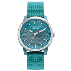 Reloj de hombre Ecosolar con caja de plástico reciclado y correa de nylon reciclado en verde