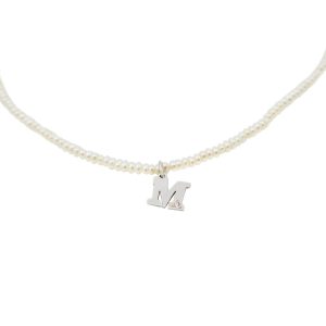 Collar perlas inicial con circonita