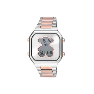 Reloj digital con brazalete de acero SS y acero IPRG rosado D-BEAR