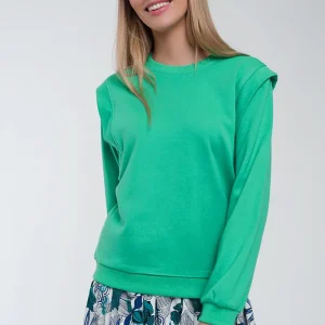 Sudadera estilo boyfriend con detalles llamativos en los hombros