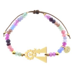 Pulsera Virgen de los Desamparados piedras multicolor